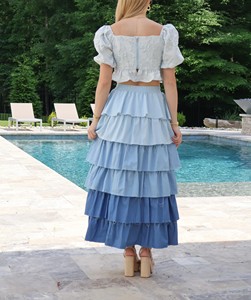 Multi Layered Empire Waist Chiffon Breathable Anti-static Casual <b>Wrap</b> <b>Skirt</b> casual <b>skirt</b> - Product Image 3