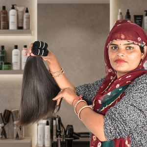 Cabello humano virgen vietnamita de templo, doble trama, sin procesar, liso, en paquetes de 32 pulgadas, cabello humano sin procesar. - Product Image 1