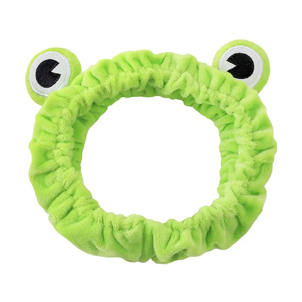 Frog Makeup Headband Head Wrap Green Funny Hair Band Elastic Turban Headbands for Girls Women Shower Spa Yoga Beauty Skincare