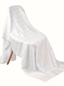 2 toallas musulmanas blancas para hombre - Fibra de poliéster engrosada, chal de oración árabe tradicional con detalles de borlas de algodón para el hijab - Product Image 3