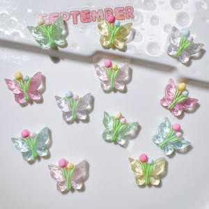 Fleur Papillon Charmes Flatback Résine Cabochons Décoration pour Cheveux Arcs Center DIY Bijoux Téléphone Déco Nail Charms - Product Image 1