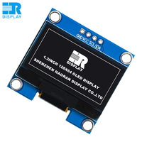 HAORAN Módulo PMOLED de 1.3 Pulgadas 128*64 con Interfaz I2C, Controlador IC SSD1306/SH1106, Pantalla OLED de Montaje en PCB para MP3/MP4/Walkman