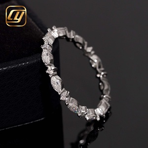Anillo de Eternidad con Diamante de Laboratorio Corte Marquesa, Anillo de Plata Sólida 925 para Mujer, Joyería de Moda Diaria, Anillo de Boda, Anillo de Tendencia, Venta al por Mayor - Product Image 4