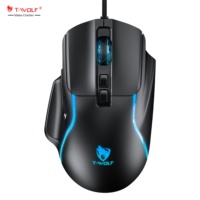 Ratón para Juegos con Cable T-WOLF G540, 7D con Programación de Macros, Ratón para Deportes Electrónicos, 7200 DPI, Retroiluminación LED, Ergonómico para Computadora de Escritorio