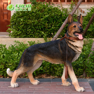 Patung Anjing German Shepherd Ukuran Asli dari Resin untuk Dekorasi Taman dan Lanskap Luar Ruangan - Product Image 3