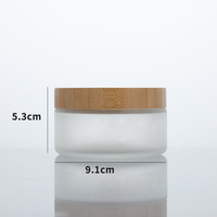 5 ml 10 ml 30 ml 50 ml 100 ml Couvercle en bambou Pot cosmétique Récipient en verre dépoli