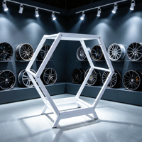 Support de Présentation Métallique Empilable pour Jantes de Voiture Hexagonales Modernes – Présentoir de Sol pour Pneus en Alliage Automobile
