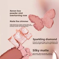 Palette de fards à paupières miniatures OEM personnalisée, effet papillon flottant, cinq couleurs, imperméable, mat et nacré, tons terreux, support ODM