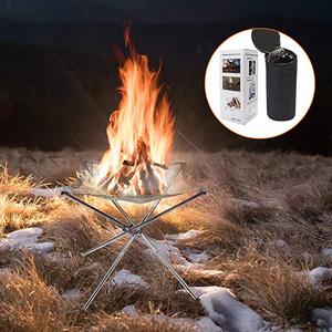 HOT SALE <strong>Portable</strong> <strong>Fire</strong> <strong>Pit</strong> With Carrying Bag Rollable Stainless Steel Charcoal Mesh Folding Stands Bonfire Firepits Wood Burning - Product Image 2