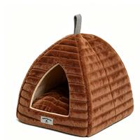 Yangyangpet Braunes Dreieckiges Fax-Kaninchen mit Streifen Luxuriöses Orthopädisches Schaumstoff Wasserdichtes Hundebett