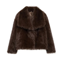 Veste en fausse fourrure grande taille pour femme, manteau automne-hiver