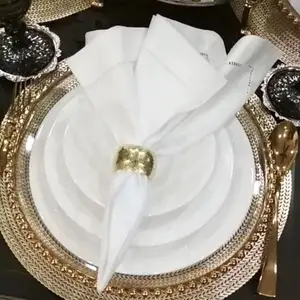 Özel çevre dostu doğal keten pamuk peçeteler bez düğün ev otel masa dekoratif