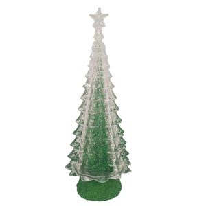 Globo de Agua Navideño Acrílico con Luz Blanca <span class=keywords><strong>C</strong></span>álida y Base Verde, Novedad 2025 - Product Image 1