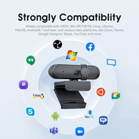Caméra Web Full HD 1080P à 360 degrés avec microphone ANC, webcam professionnelle pour PC/ordinateur portable/bureau