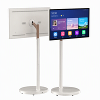 CUHUB TV Pintar Portabel Android 32 Inci 4K 8GB 128GB Layar Sentuh LED Bertenaga Baterai untuk Gym, Gaming, dan Ruang Tamu