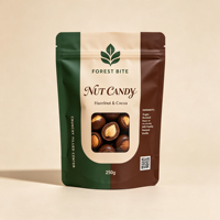Sachets d'emballage personnalisés pour bonbons, pochettes verticales refermables avec fermeture éclair, qualité alimentaire, pour snacks, avec fenêtre
