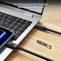 Kabel Data Pengisian Cepat Magnetik Tembaga Murni 240W PD100W untuk Tablet - Dual Type-C & untuk Konektor dengan Transfer Data