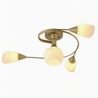 Plafonnier LED moderne en fer et verre, lumière blanc chaud 3500K, commande par interrupteur, garantie 3 ans, montage en surface pour éclairage de salon