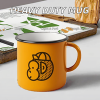 Ensemble de tasses en émail robustes pour le camping, logo personnalisé, tasse à café légère en métal, alpinisme, randonnée, trekking, cadeaux d'affaires