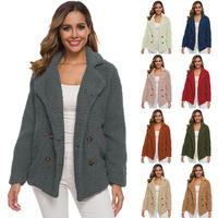 New Fashion Ladies Warm Furry Button Lapel Pocket <strong>Jacket</strong> <strong>Faux</strong> <strong>Fur</strong> Fleece Coat Women Casual Shearling Shaggy Coat