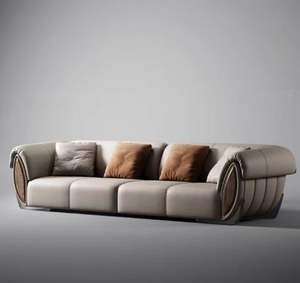 घर के फर्नीचर लिविंग रूम के लिए थोक आधुनिक डिजाइन लिविंग रूम सोफा 3 सीटर सोफा सबसे कम कीमत चमड़े के न्यूनतम सोफा सेट - Product Image 4