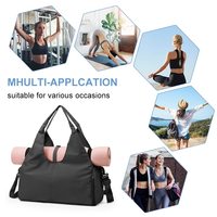 Sac de sport grande capacité avec logo personnalisé, porte-tapis de yoga et compartiment humide