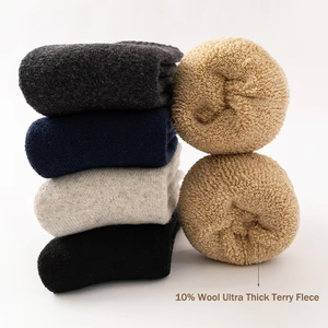 Chaussettes thermiques épaisses personnalisées avec logo, 10 % cachemire de luxe, chaussettes en <span class=keywords><strong>laine</strong></span> pour hommes, chaussettes mi-hautes pour l'hiver extrême - Product Image 2