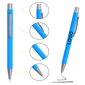 Personalized Custom Logo Metal Aluminum Ballpoint Pen Promotional Soft Rubber Advertising Printing Laser <b>Engraved</b> Pens Gift - Product Image 2