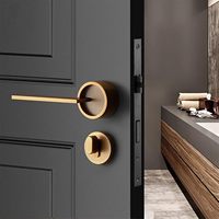 Nouvelle conception de poignée de porte et de fenêtre silencieuse en alliage de zinc Zamak noir mat de luxe pour chambre à coucher, couleur dorée