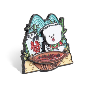 Customized Panda Hotpot Cartoon City Cultures Irregular Promotion Gift Black metal frame Tourist Souvenir Fridge Magnet - Product Image 5
