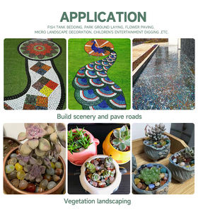 Blauwe Yuhua Steen Kleurrijke Glazen Kiezelsteen Regenboog Glazen Stenen voor Aquascaping Park Geplante Aquarium - Product Image 4