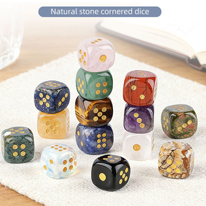 Dés en cristal naturel 15 mm, dés en agate, <span class=keywords><strong>pierres</strong></span> <span class=keywords><strong>précieuses</strong></span> <span class=keywords><strong>semi</strong></span>-<span class=keywords><strong>précieuses</strong></span> pour jeux de société, ensemble de dés à 6 faces pour jeux de table - Product Image 1