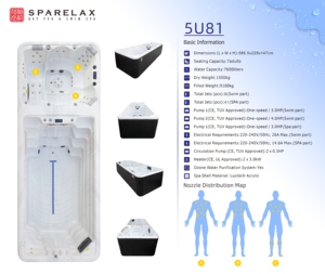 Piscina de spa de acrílico grande moderna para exteriores con cubierta de PVC Natación directa para adultos Inspirada en Suecia - Product Image 5