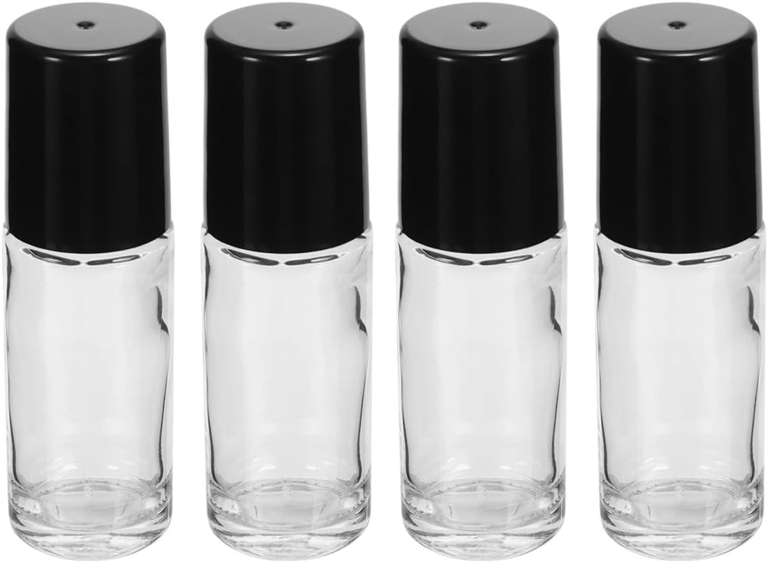 bouteille en verre avec bouchon noir