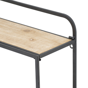 <b>Wall</b> Shelf 20x8x32 In Black Metal With Wood Shelves For Indoor Outdoor Use - Product Image 5