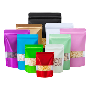 Sachet Doypack en Mylar avec fenêtre transparente, pochette <span class=keywords><strong>d</strong></span>'emballage en feuille <span class=keywords><strong>d</strong></span>'aluminium pour chewing-gum, sushi, aliments pour animaux, gelée, aliments en conserve - Product Image 1