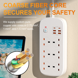 Power Strip với Cổng USB 6-way Ổ cắm 4 USB + 2 Type-C cổng Power Strip bảo vệ tăng mở rộng phổ Power Strip - Product Image 2