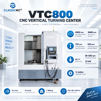 Tour CNC vertical robuste VTC800, diamètre 800 mm, 50 à 800 tr/min, pour le tournage de précision de brides et de moyeux d'engrenages aérospatiaux