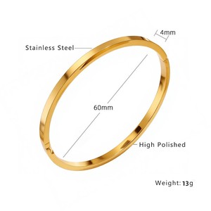 Bracciale Classico Placcato Oro 18k con Zirconi a Stella, Bracciale in Acciaio Inossidabile con Perline per Donne e Ragazze - Product Image 3