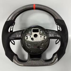 Volant 100% fibre de carbone véritable pour <span class=keywords><strong>Audi</strong></span> A3 A4 A5 B7 A6 A7 A8 Q3 Q5 Q7 S5 S4 Rs3 R8 B8 <span class=keywords><strong>TT</strong></span> TTS Volant Ohc Motors - Product Image 5