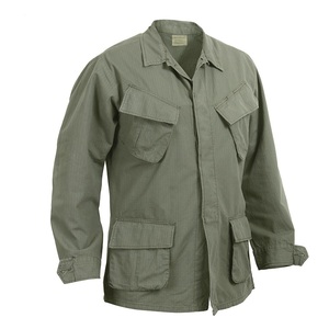 <span class=keywords><strong>Giacca</strong></span> da Campo da Uomo Vintage in Cotone Twill con Toppe Uniforme BDU <span class=keywords><strong>Camicia</strong></span> Mimetica TCU <span class=keywords><strong>Verde</strong></span> Giungla Oliva P41 Fatigue Jacket - Product Image 5