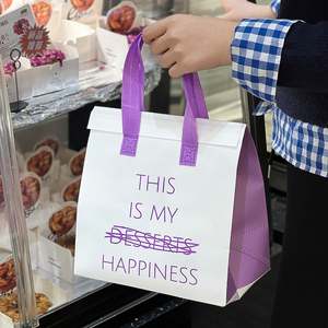 Sacs d'emballage pour gâteaux en aluminium écologique non tissé, qualité alimentaire, résistants à l'huile, taille/logo personnalisés pour la pâtisserie à emporter - Product Image 2