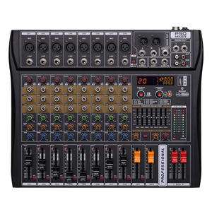Mezclador de audio profesional GJS de 6, 8 y 12 canales y consola de mezclas con alimentación phantom de 48v para estudio en casa, ordenador y transmisión en vivo. - Product Image 2