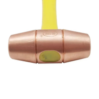 Marteau anti-explosion en cuivre rouge avec manche en plastique rond 0.5P-4P, marteau en cuivre rouge avec manche en bois