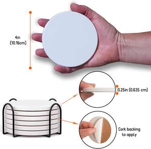 حامل أكواب سيراميك مربع من جينجيانغ جيا يي، قابل للطباعة بالتسامي، أبيض اللون - Product Image 5