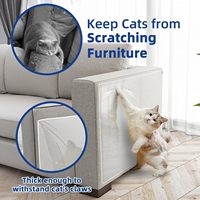 Protecteur auto-adhésif pour chats, protection transparente contre les rayures pour meubles, protection d'angle de canapé, empêche les chats de gratter