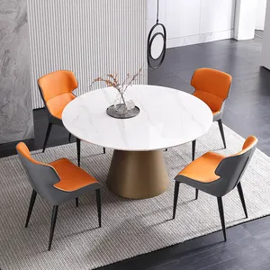 Runder Esstisch aus Marmor aus Sinter stein für Esszimmer möbel Moderne Ess-Sets