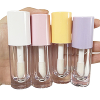 Bas quantité minimale de commande grande brosse grande baguette 5ml forme de cylindre court facile à transporter baguette brosse vide brillant à lèvres Tube liquide rouge à lèvres Tube