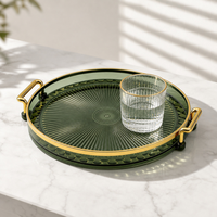 Plateau à fruits rond en plastique de haute qualité, plateau de rangement pour collations en acrylique pour la maison, le salon, la table basse