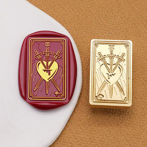 ชุดการ์ดไพ่ทาโรต์ทรงสี่เหลี่ยมหัวตราประทับขี้ผึ้งบัตรหยอดเหรียญสีทอง - Product Image 6